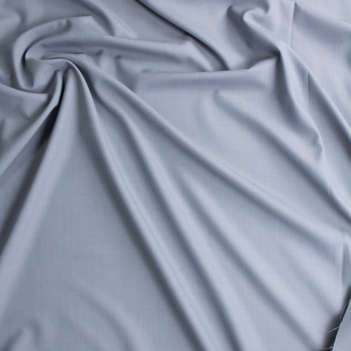 Sky Blue And Tan Glen Plaid Italian Wool Suiting #28788 Fabric By The Yard - Wide shot