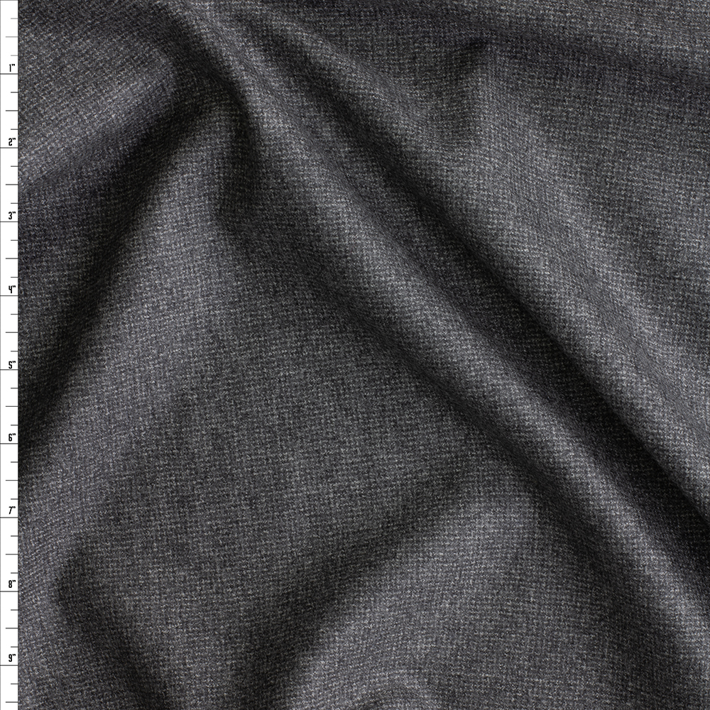 Grey Italian Brushed Wool Tweed #28807 Fabric By The Yard