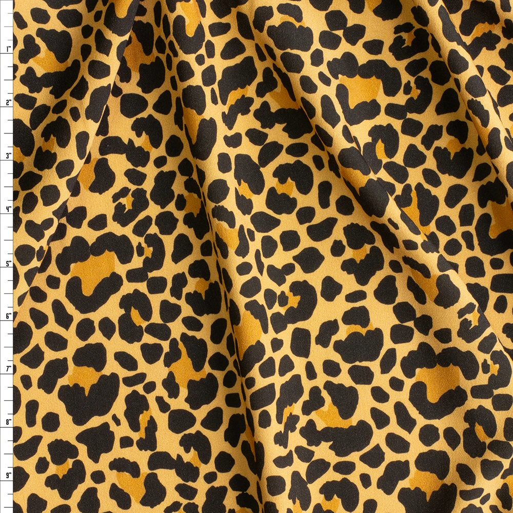 Cheetah Print Stretch Rayon Challis #28903 Fabric By The Yard
