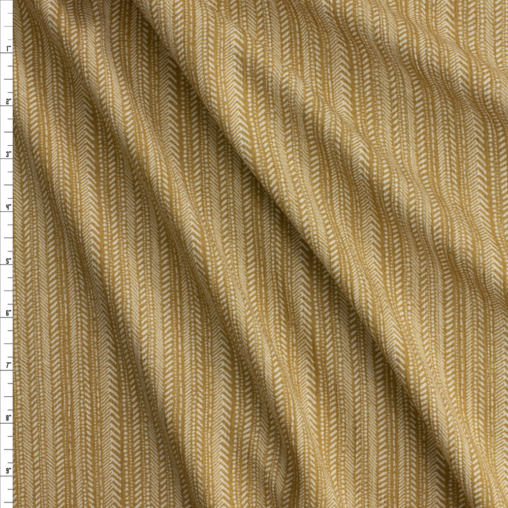 Mustard Hashmark Stripe Sunset Studio Rayon Crinkle From Robert Kaufman #28965 Fabric By The Yard