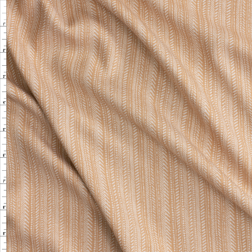 Apricot Hashmark Stripe Sunset Studio Rayon Crinkle From Robert Kaufman #28967 Fabric By The Yard