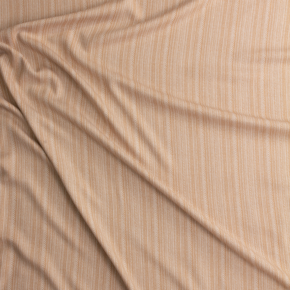 Apricot Hashmark Stripe Sunset Studio Rayon Crinkle From Robert Kaufman #28967 Fabric By The Yard - Wide shot