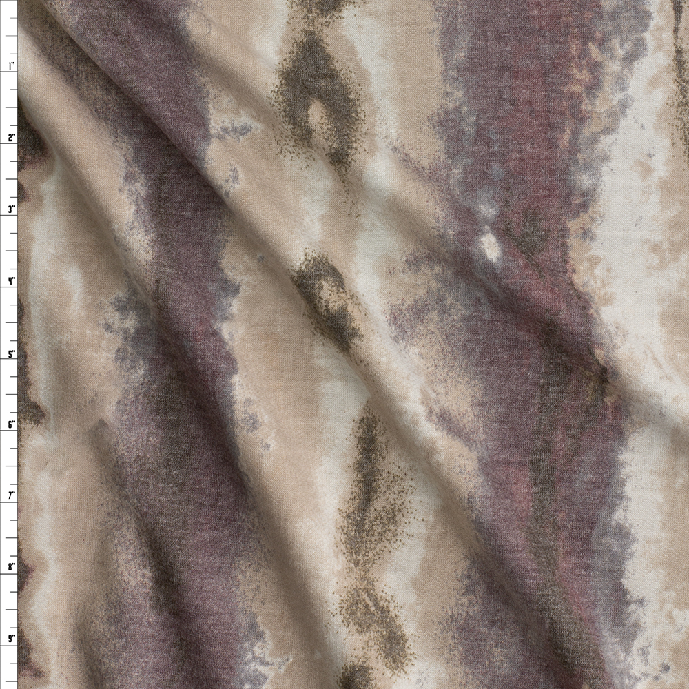 Taupe/Mauve Grunge Sunset Studio French Terry From Robert Kaufman #28972 Fabric By The Yard