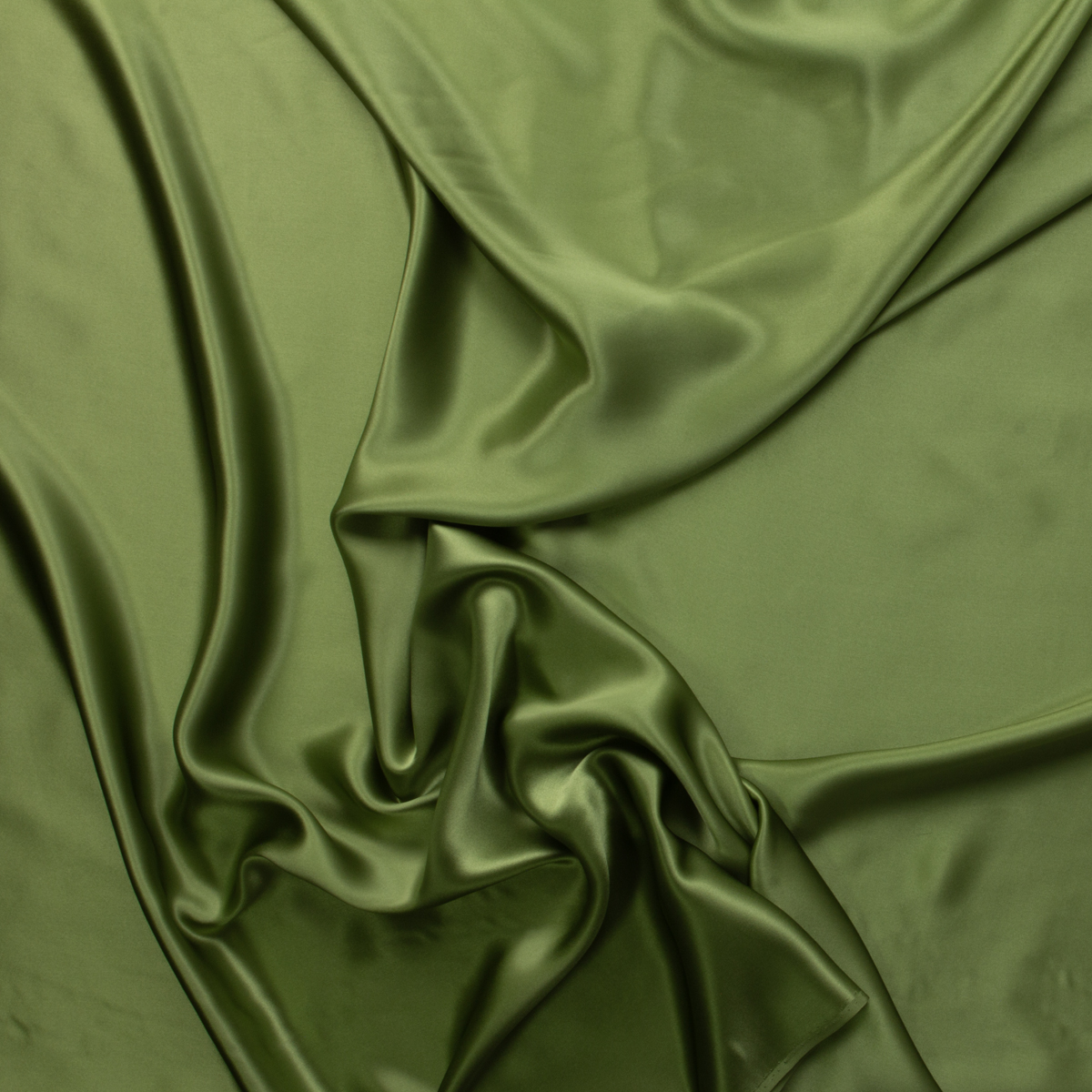 Olive Green Silk Satin #29031 Fabric By The Yard - Wide shot