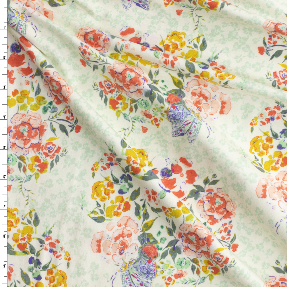 Jardin Delicate Cotton/Spandex Jersey Knit from Art Gallery Fabrics #29065 Fabric By The Yard