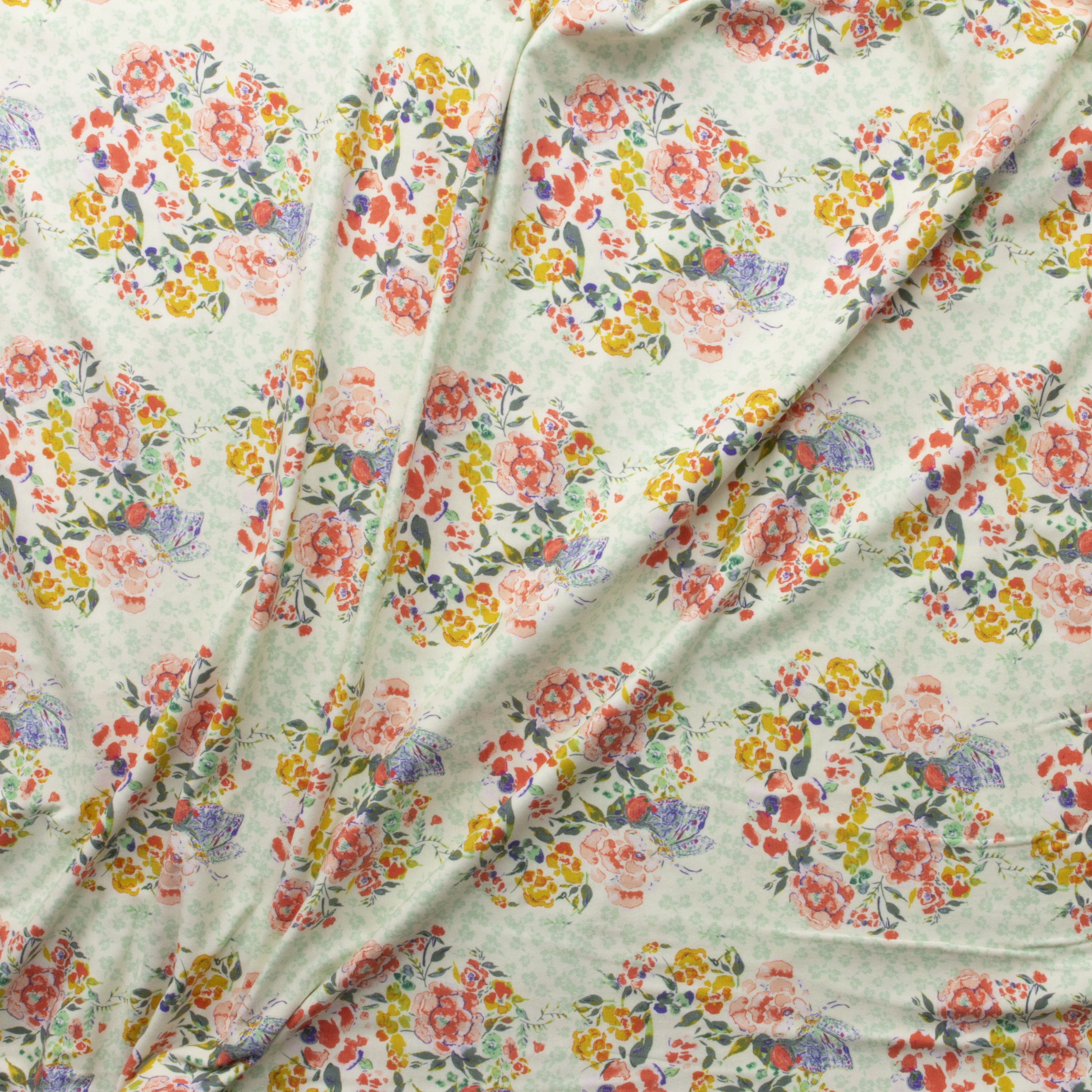 Jardin Delicate Cotton/Spandex Jersey Knit from Art Gallery Fabrics #29065 Fabric By The Yard - Wide shot