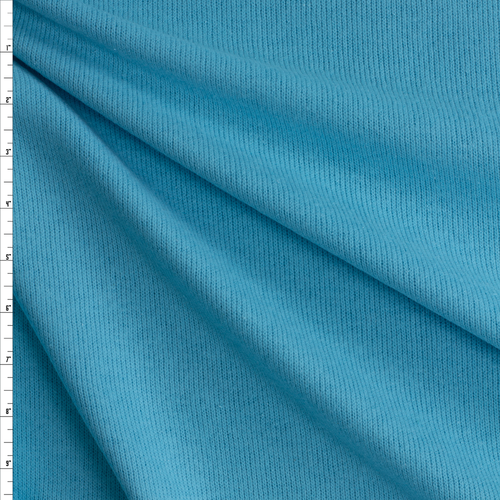 Aqua Brushed Rib Double Sweater Knit #29103 Fabric By The Yard