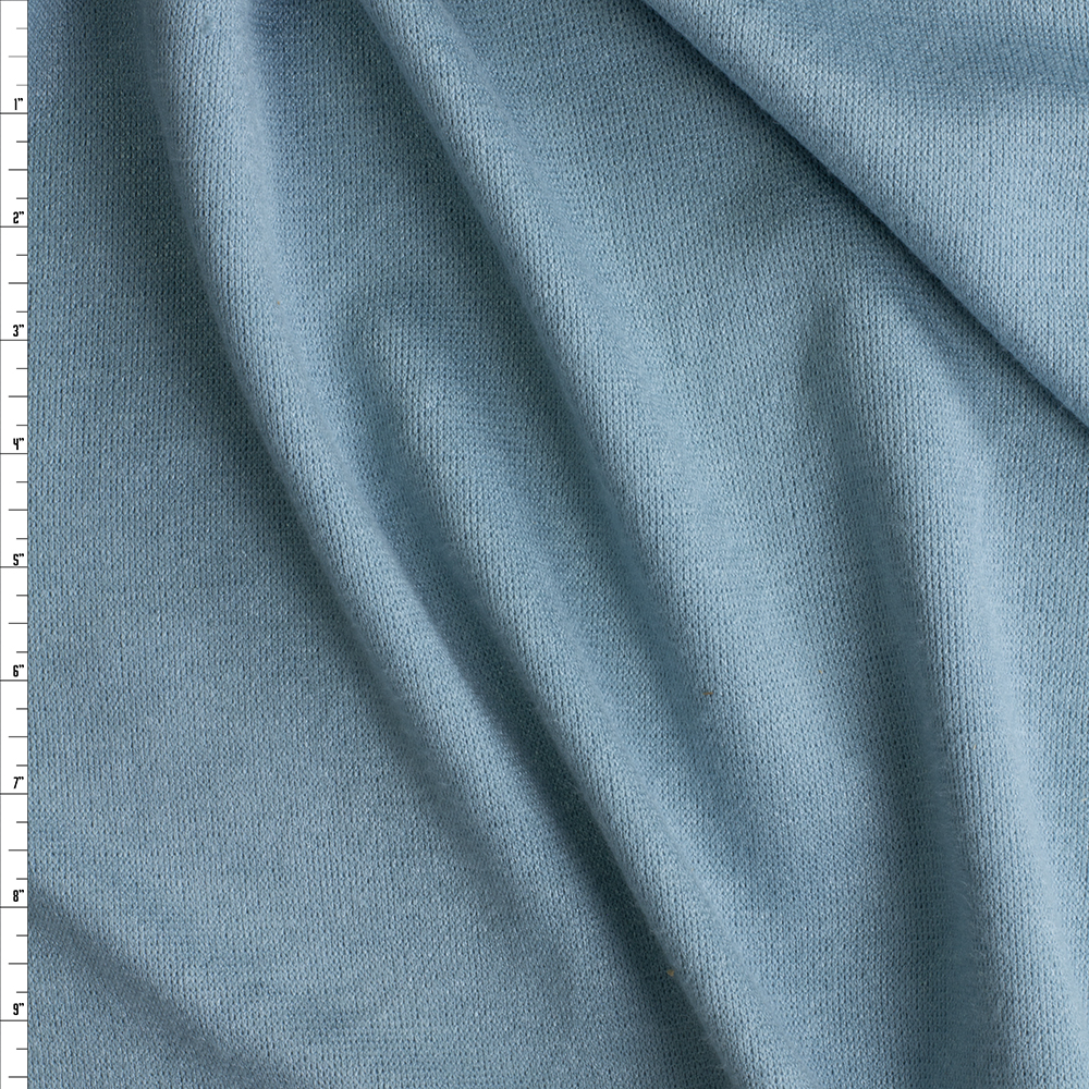 Dusty Blue Brushed Double Sweater Knit #29108 Fabric By The Yard