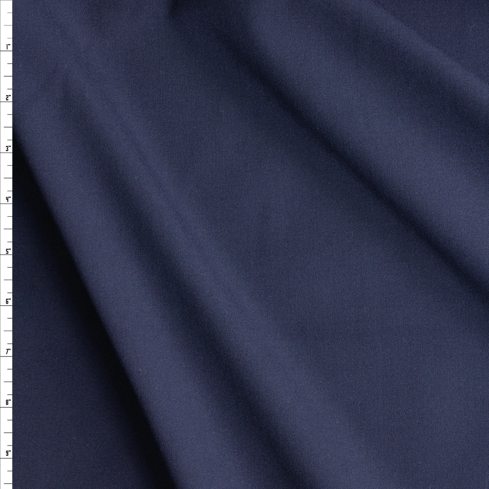 Navy NYC Designer 4-way Stretch Cotton Twill #29115 Fabric By The Yard