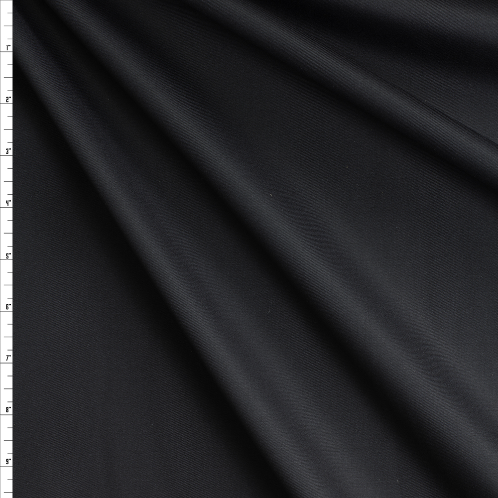 Black NYC Designer Fine Stretch Twill #29116 Fabric By The Yard
