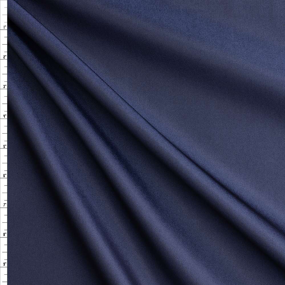 Navy Korean Designer Cotton/Nylon Twill #29118 Fabric By The Yard