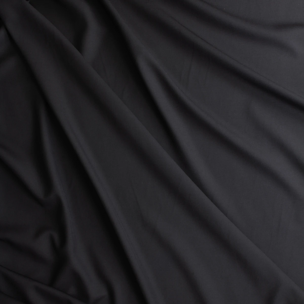 Black NYC Designer Poly/Rayon Twill #29123 Fabric By The Yard - Wide shot