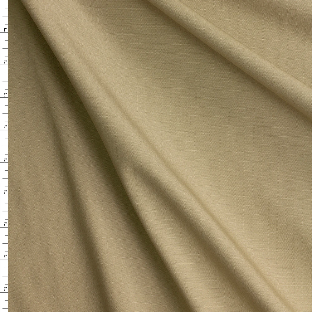 Tan NYC Designer Cotton Ripstop #29124 Fabric By The Yard