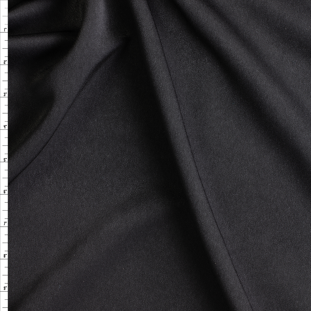 Black NYC Designer Brushed Poly/Rayon Twill #29134 Fabric By The Yard