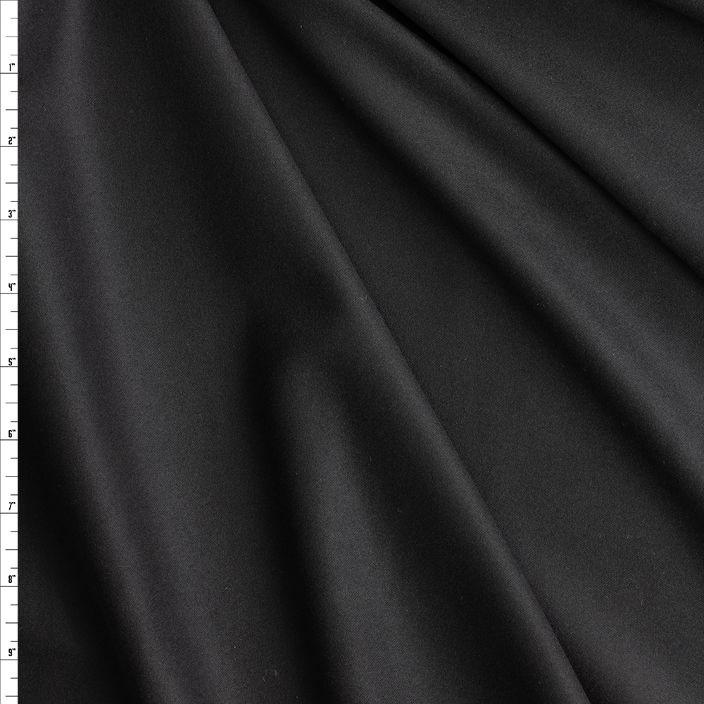 Black Italian Brushed Stretch Twill #29135 Fabric By The Yard