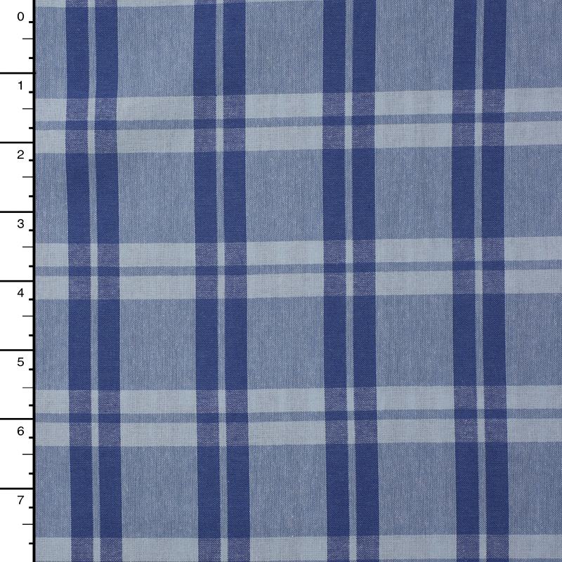 Royal and Light Blue Plaid Cotton Poplin