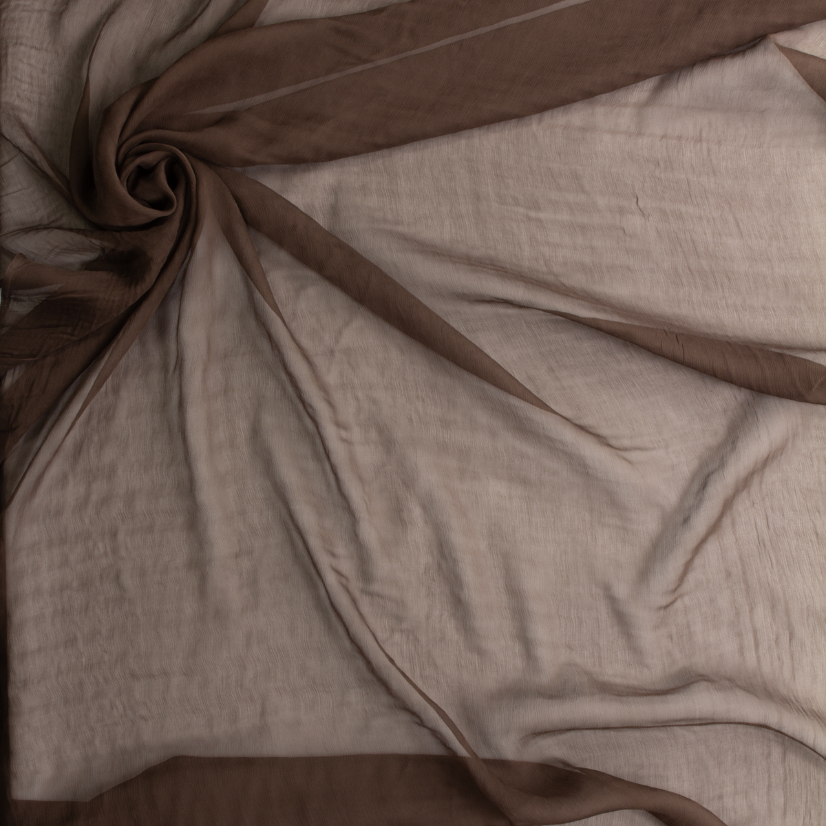 Chocolate Crinkle Silk Chiffon #29208 Fabric By The Yard - Wide shot