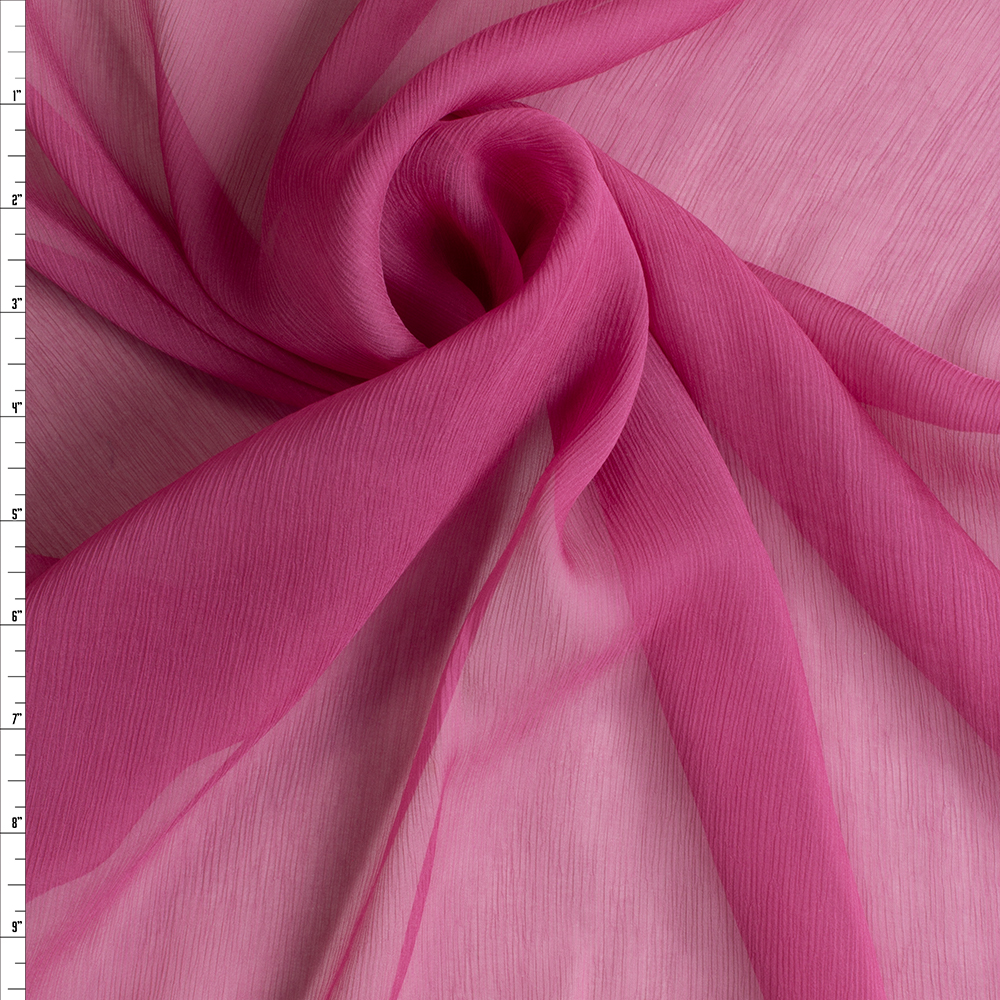 Dusty rose Crinkle Silk Chiffon #29216 Fabric By The Yard