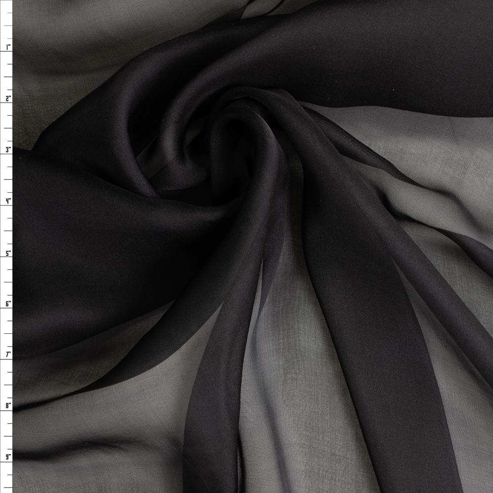 Black Silk Two-tone Chiffon #29218 Fabric By The Yard