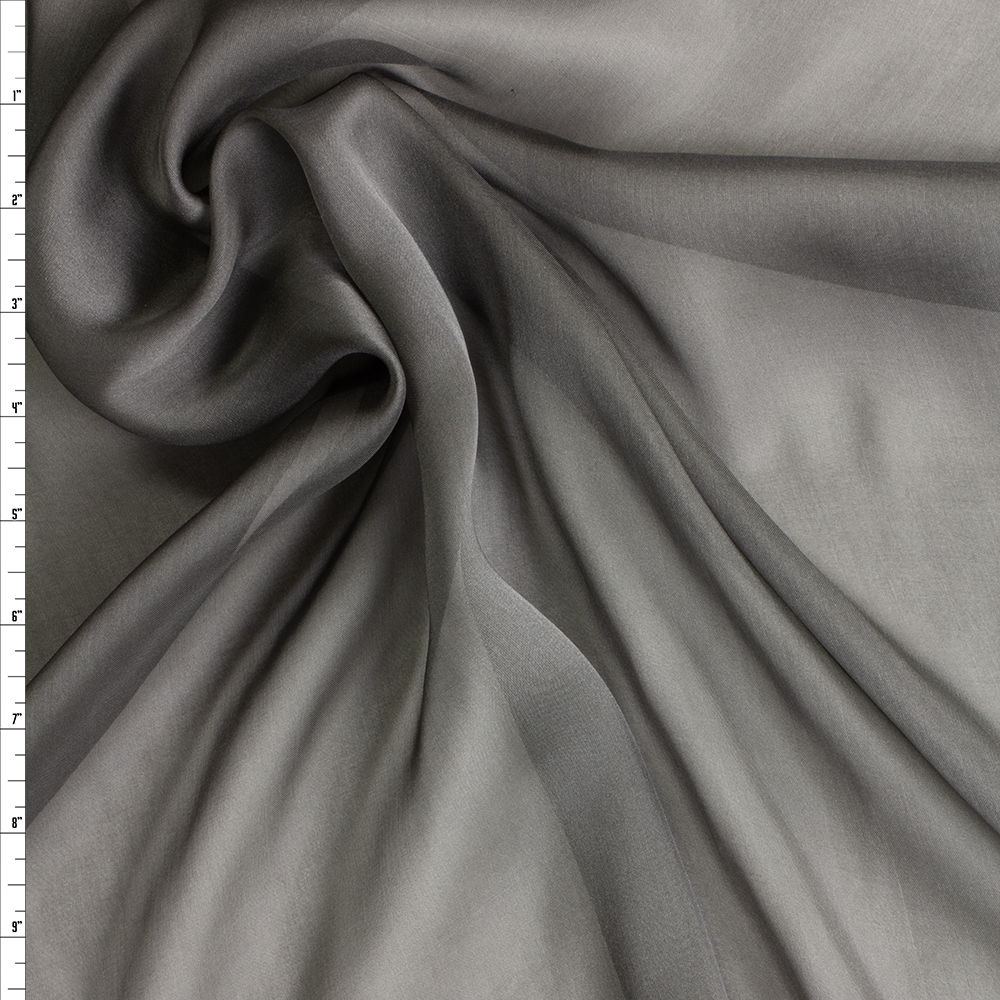 Charcoal Silk Two-tone Chiffon #29219 Fabric By The Yard