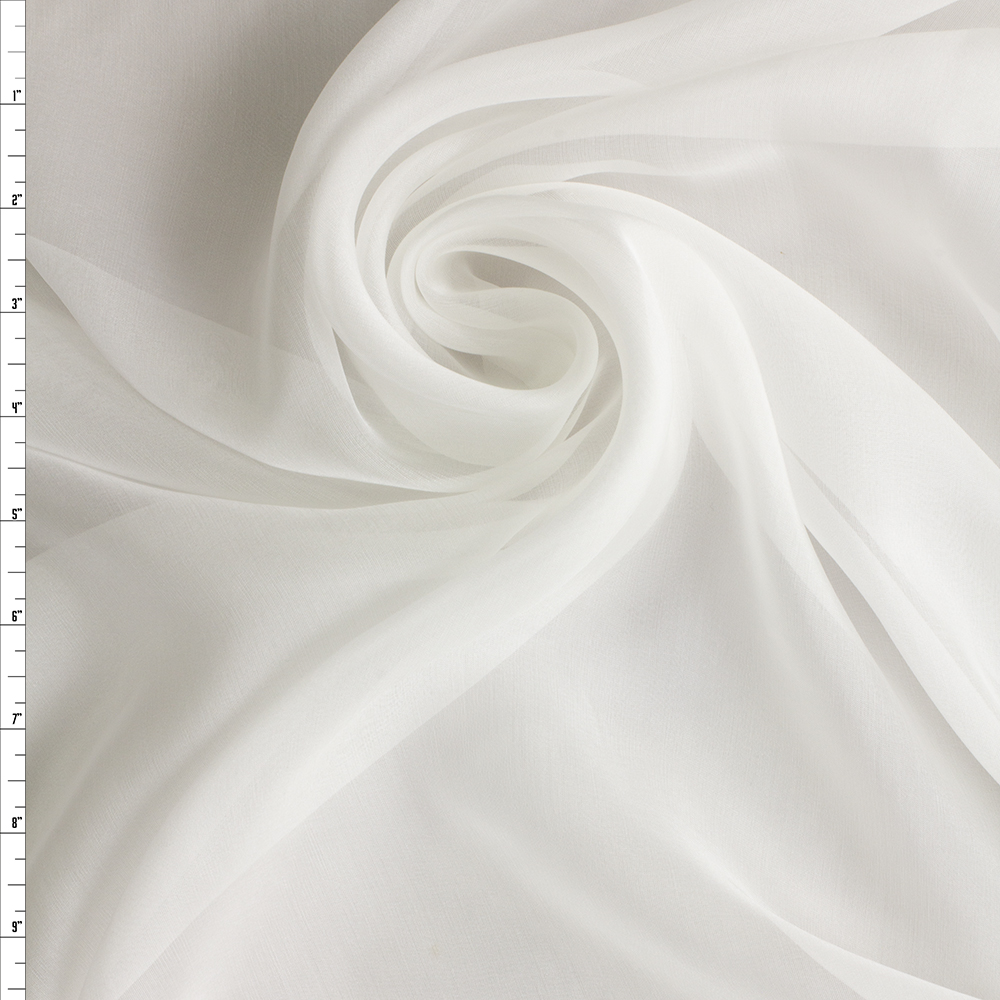 Winter white Silk Two-tone Chiffon #29220 Fabric By The Yard