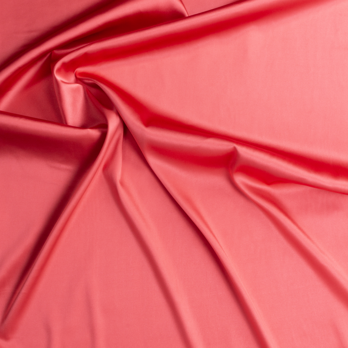 Bright coral Stretch Silk Charmeuse #29269 Fabric By The Yard - Wide shot