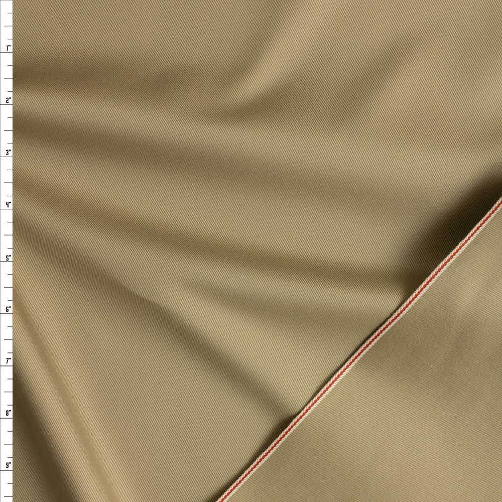 Tan Selvedge Cotton Twill #29309 Fabric By The Yard