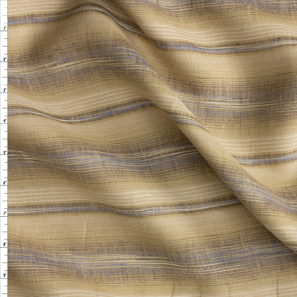 Desert Sand Horizontal Ombre Stripe Linen #29311 Fabric By The Yard