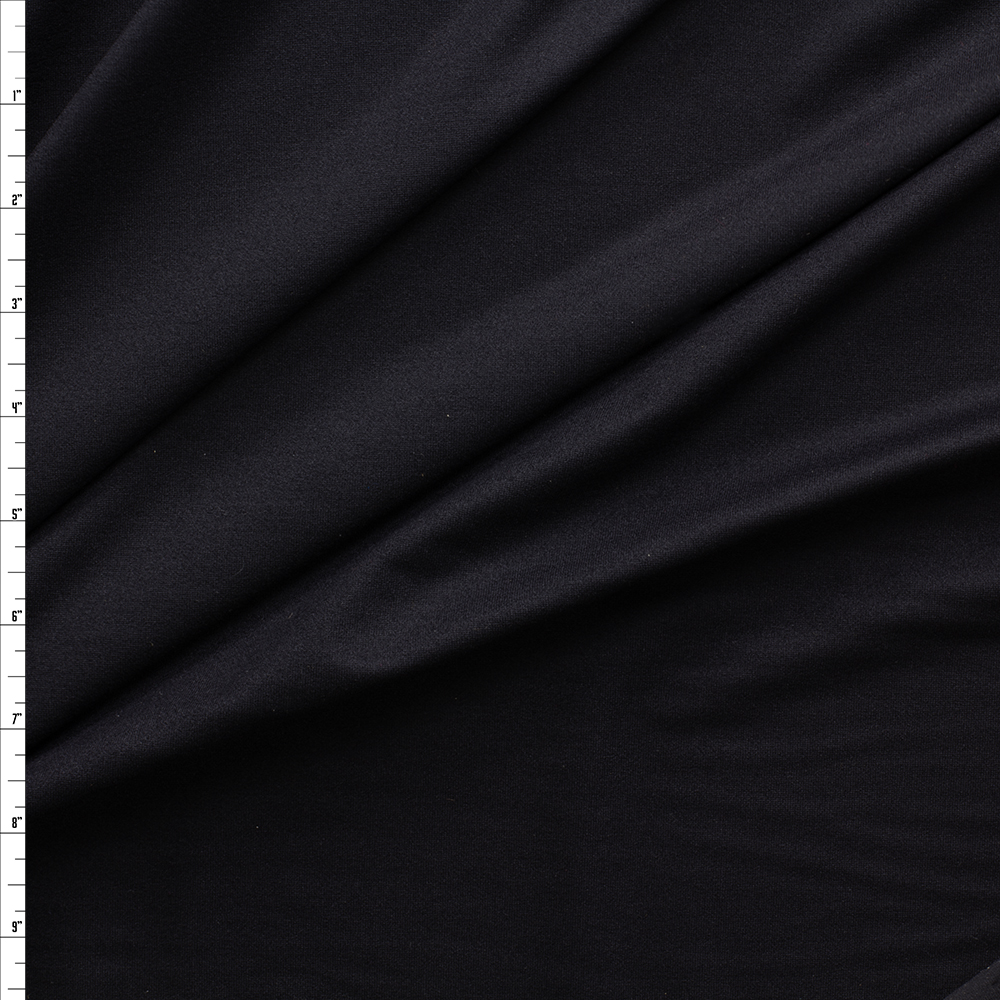 Black Lightweight Brushed Athletic Knit #29498 Fabric By The Yard