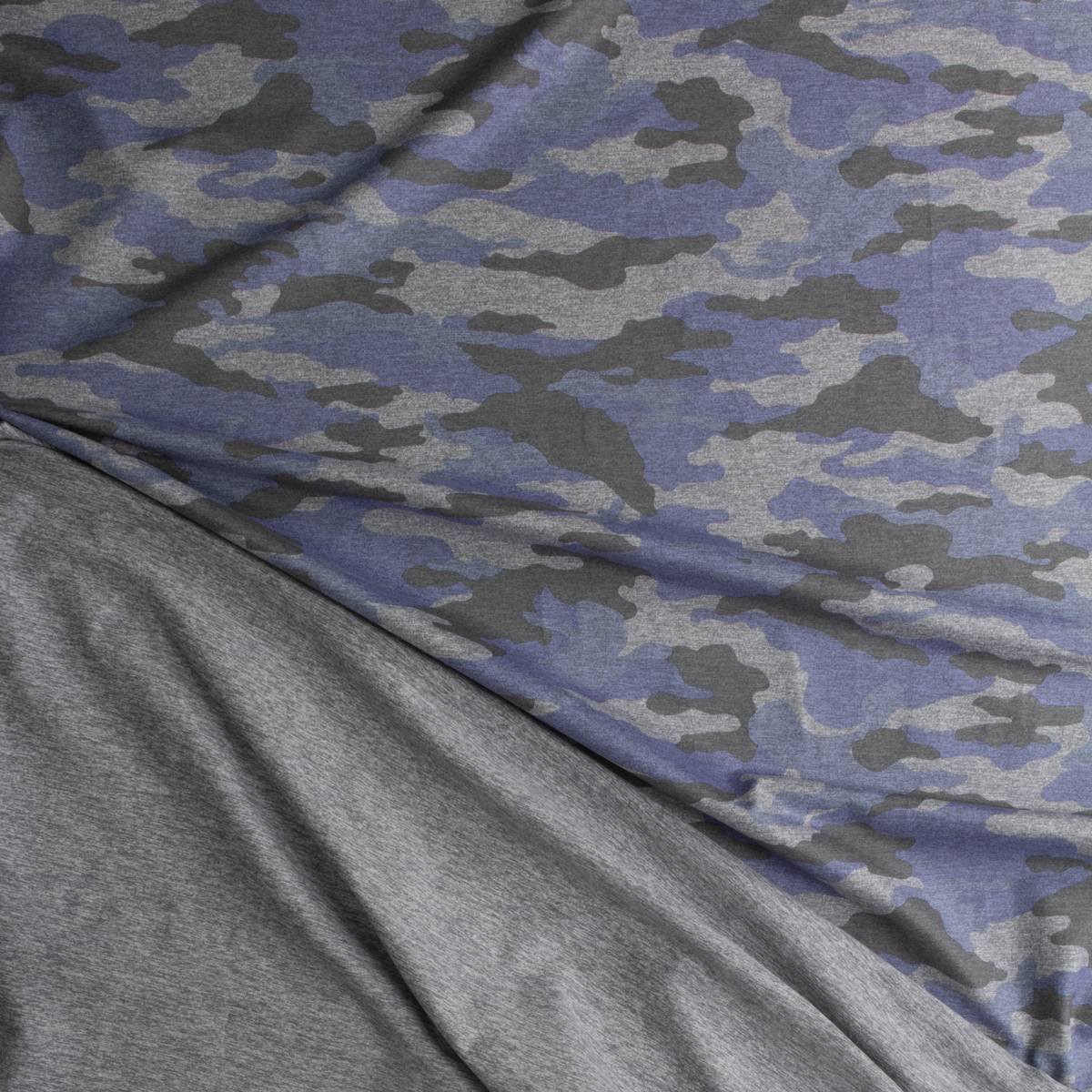 Grey Camouflage Heather Reversible Brushed Athletic Knit #29508 Fabric By The Yard - Wide shot