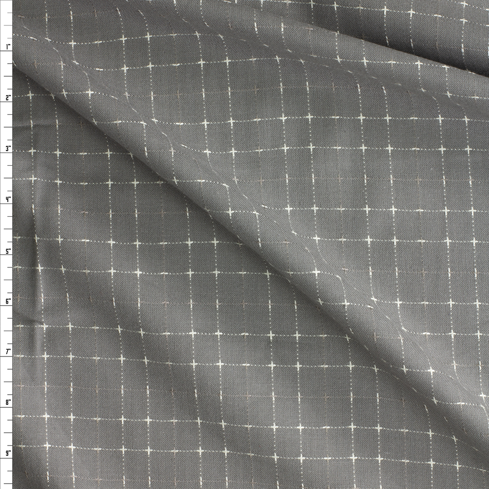 Charcoal Steelworks Yard Dyed Cotton Plaid From Marcus Fabrics #29580 Fabric By The Yard