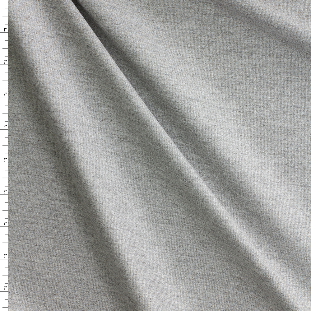 Silver Heather NYC Designer Brushed Viscose/Nylon Stretch Twill #29626 Fabric By The Yard