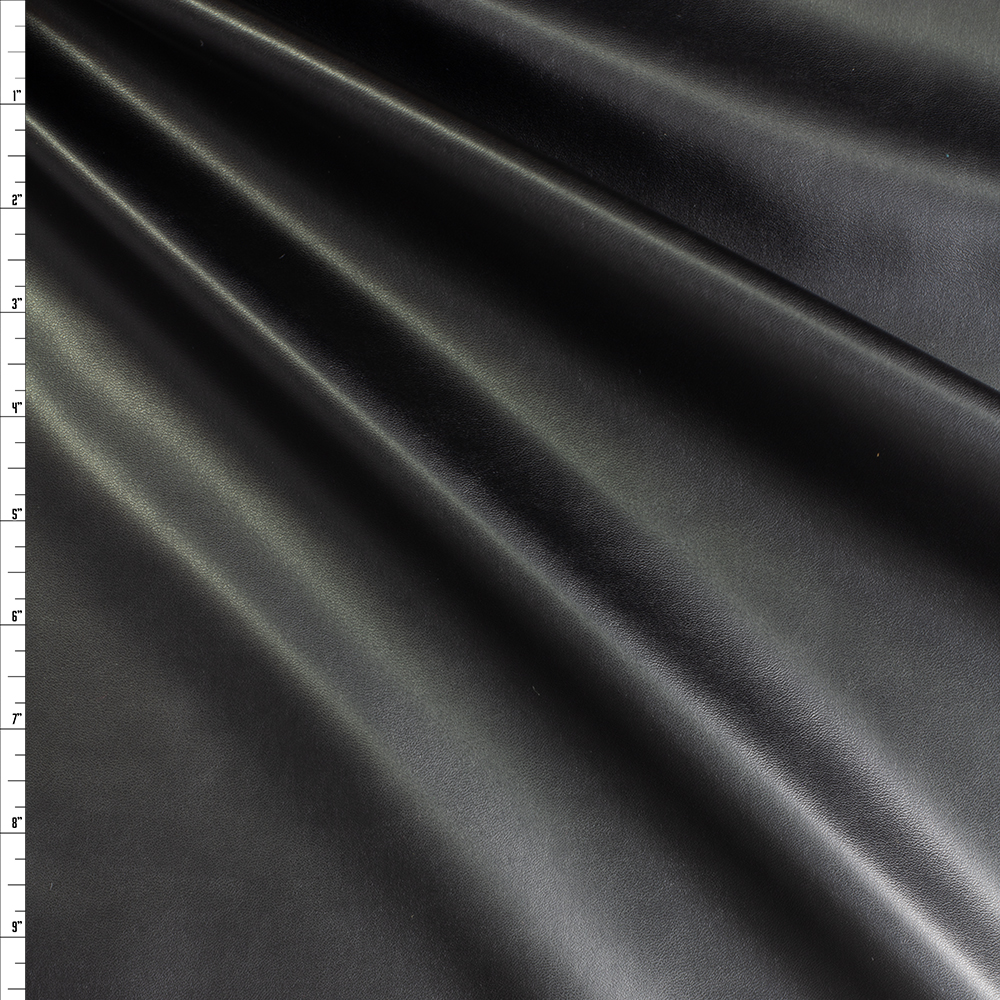 Black NYC Designer Vegan Leather #29698 Fabric By The Yard
