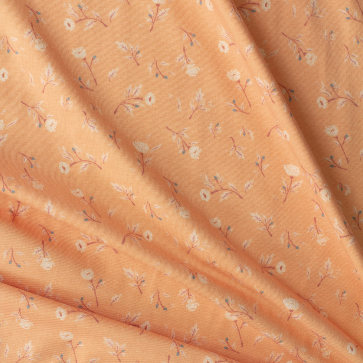 Little Clementine Miss Ditsy's Peach Cobbler Stretch Cotton Jersey Knit from Art Gallery Fabrics #29814 Fabric By The Yard