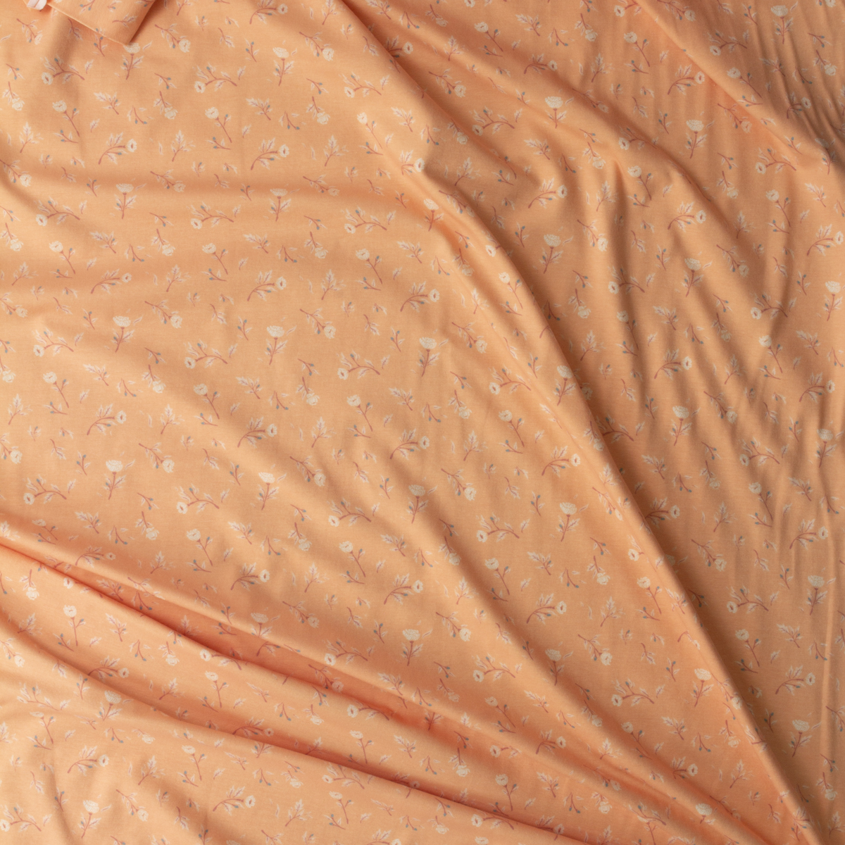 Little Clementine Miss Ditsy's Peach Cobbler Stretch Cotton Jersey Knit from Art Gallery Fabrics #29814 Fabric By The Yard - Wide shot