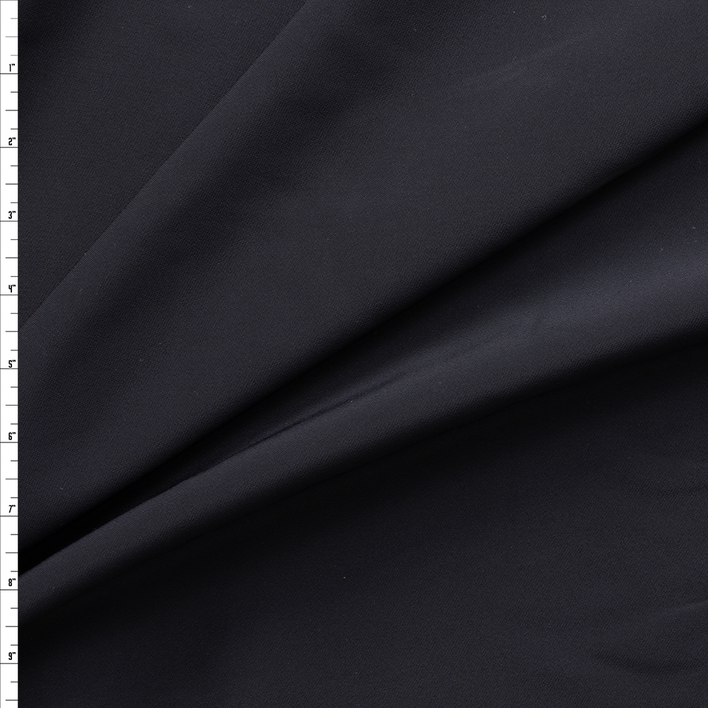 Black Stretch Viscose Twill Suiting #29849 Fabric By The Yard