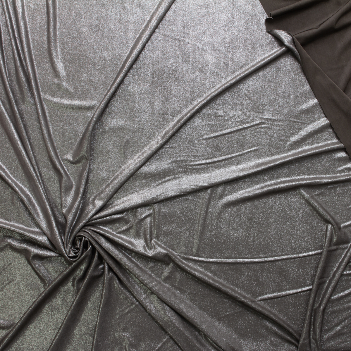 Silver Dusted Black Slinky Metallic Spandex #29873 Fabric By The Yard - Wide shot