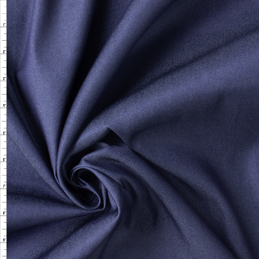 Deep Blue Cotton/Tencel Denim #29876 Fabric By The Yard