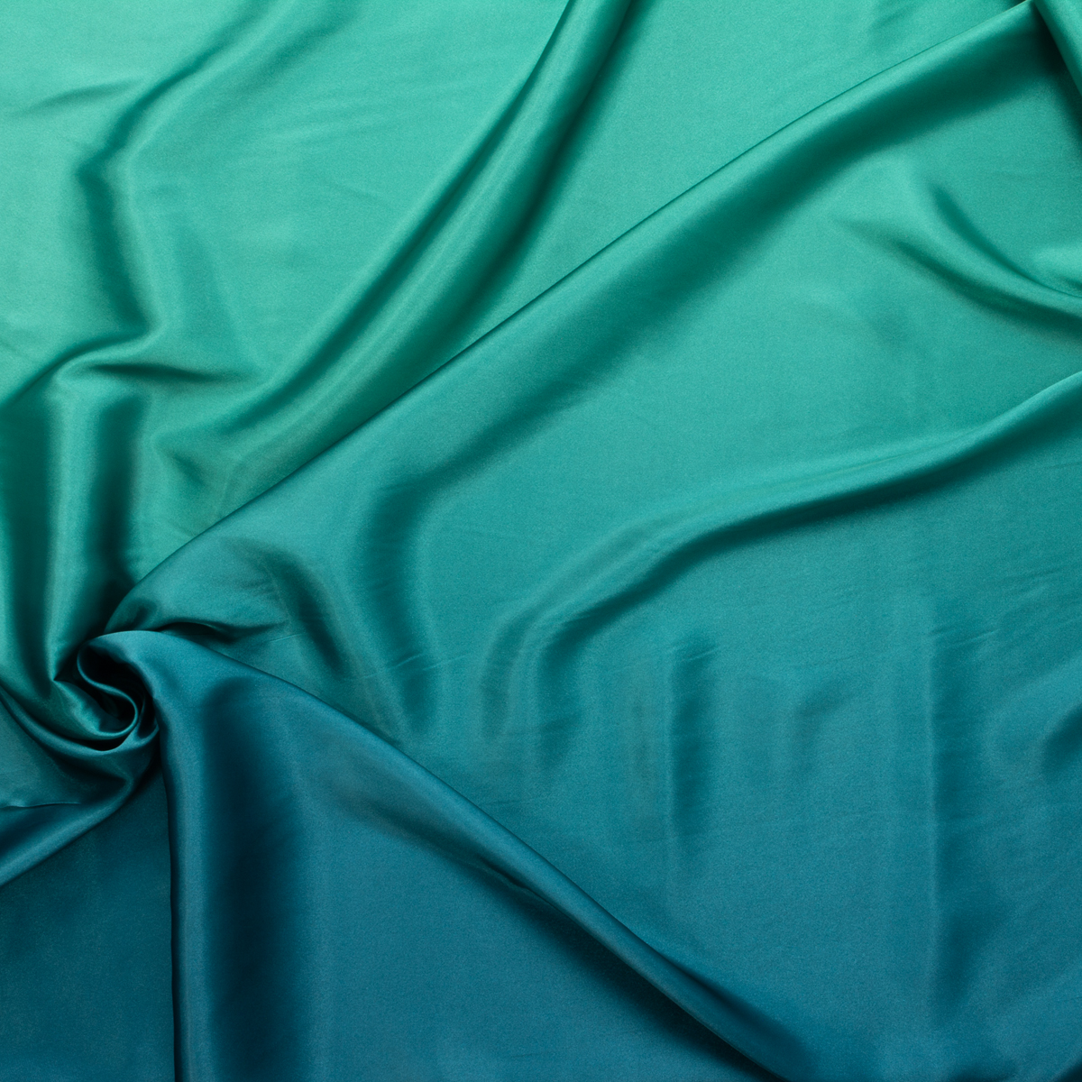 Forest/Sage Ombré Charmeuse Satin #29878 Fabric By The Yard - Wide shot