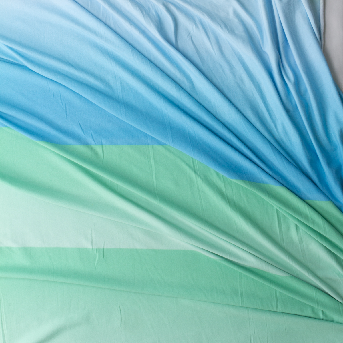 Turquoise and Mint Ombre Double Brushed Poly/Spandex #29919 Fabric By The Yard - Wide shot