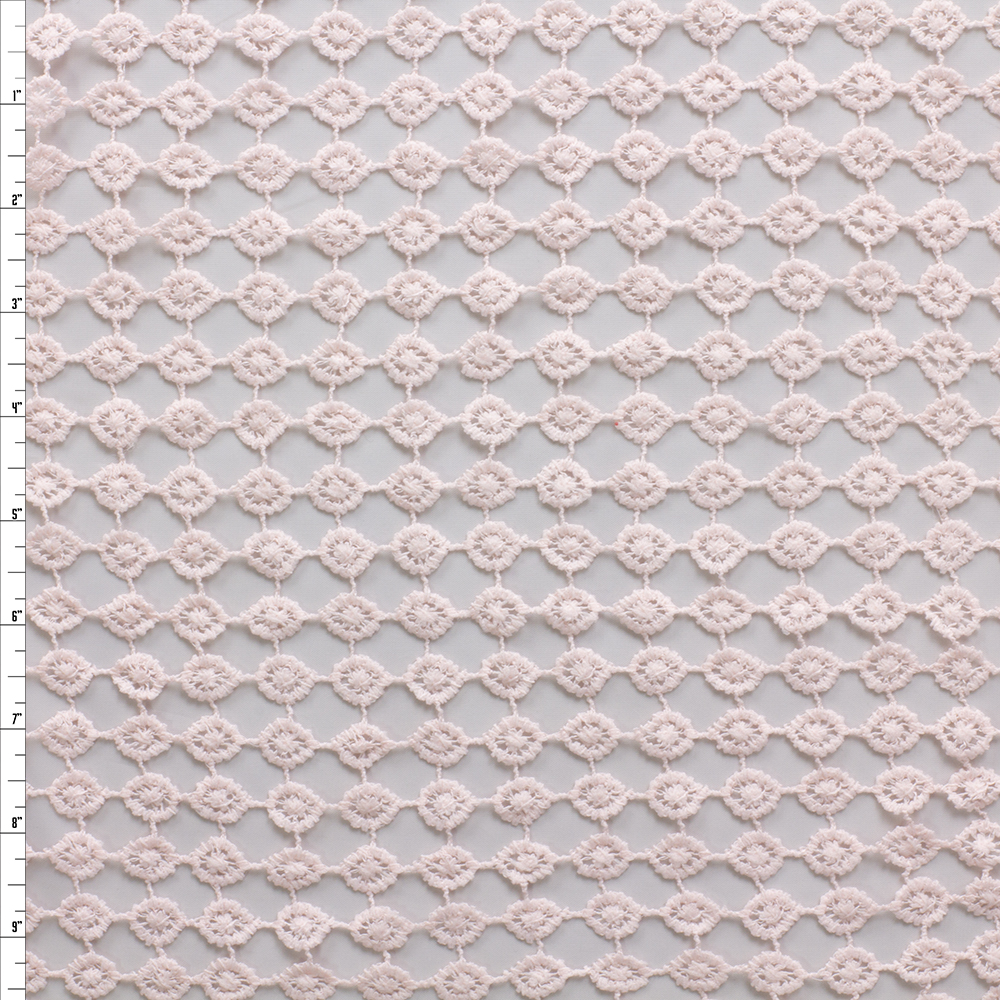 Pink Circle Lace #29949 Fabric By The Yard