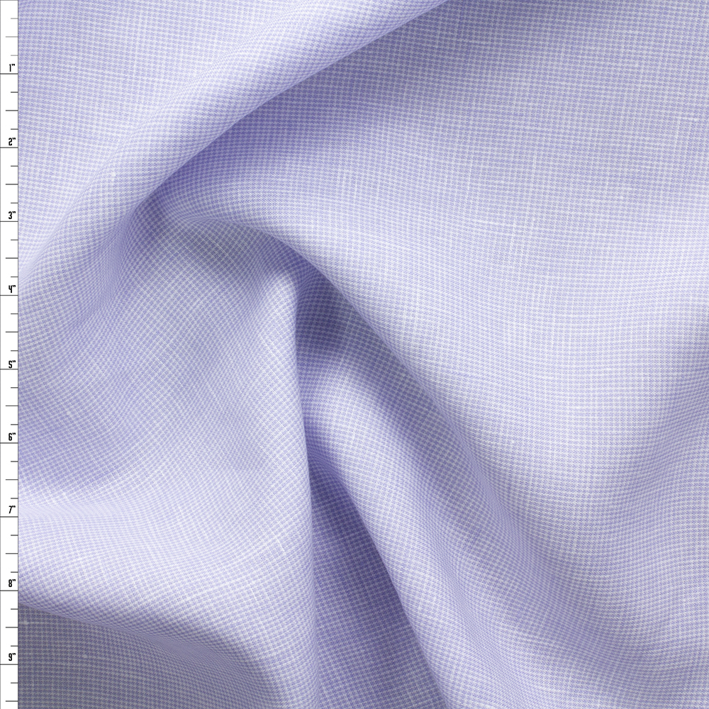 Lilac and White Micro Check Quintin Irish Linen from Spence Bryson #29961 Fabric By The Yard