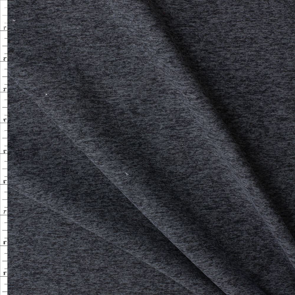 Charcoal Heather Brushed Athletic Knit #30035 Fabric By The Yard