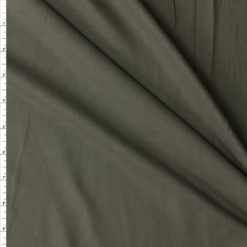 Olive Green Brushed Athletic Knit #30037 Fabric By The Yard
