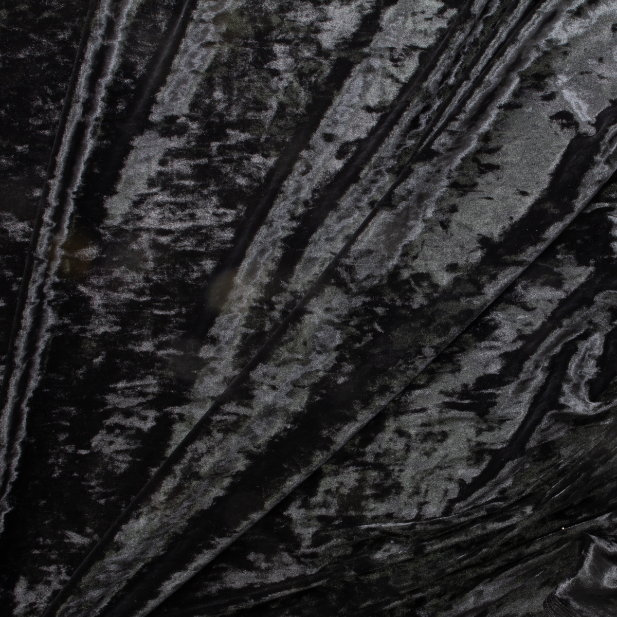 Black Crushed Stretch Velvet #30067 Fabric By The Yard - Wide shot