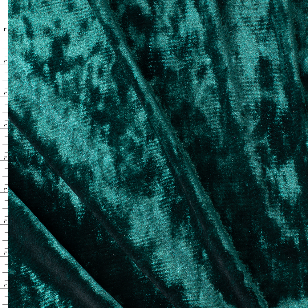 Forest Crushed Stretch Velvet #30072 Fabric By The Yard