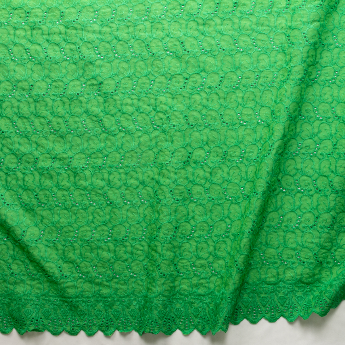 Kelly Layered Petals NYC Designer Cotton Eyelet #30106 Fabric By The Yard - Wide shot