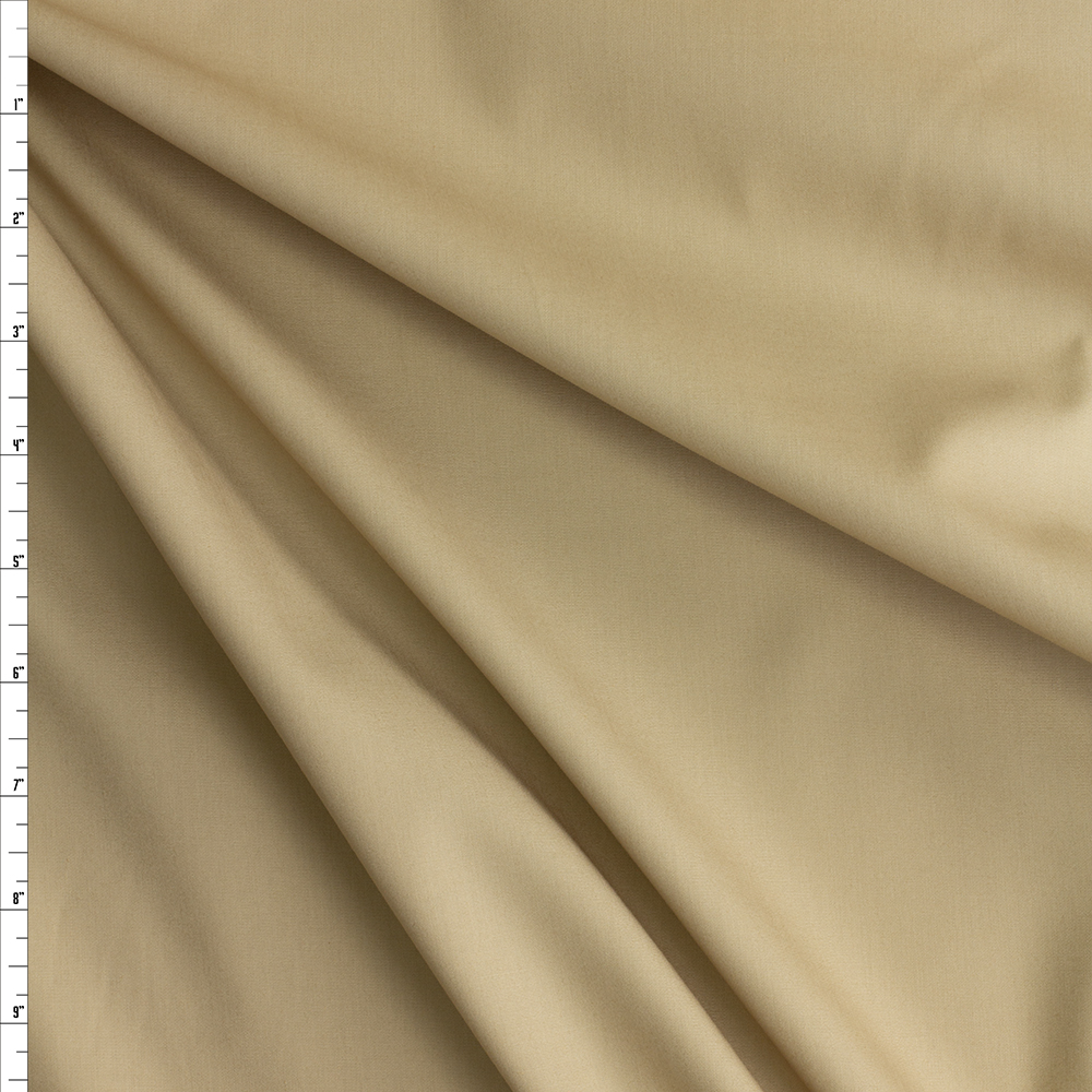 Tan Khaki Stretch Cotton Poplin #30120 Fabric By The Yard