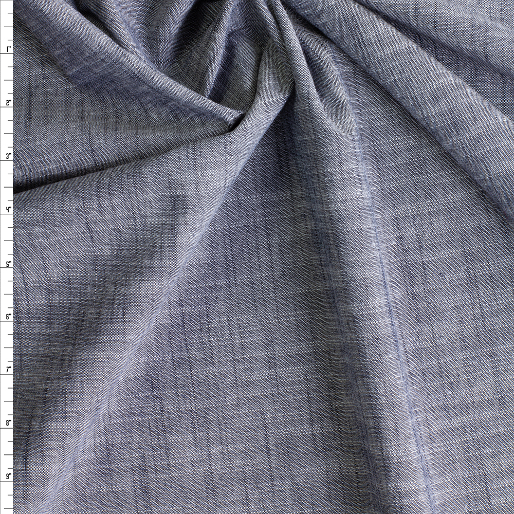 Indigo Designer Slub Stretch Denim #30139 Fabric By The Yard