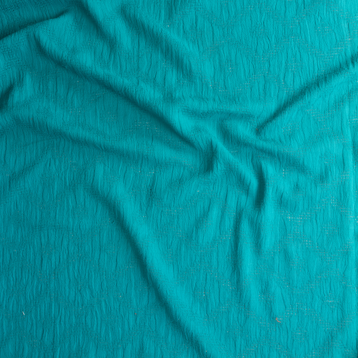 Teal Burnout Cotton Gauze #30142 Fabric By The Yard - Wide shot